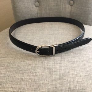 Black faux croc belt